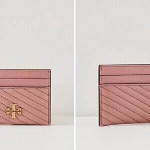 Tory Burch Kira Moto Quilted Leather Card Case Pink Magnolia